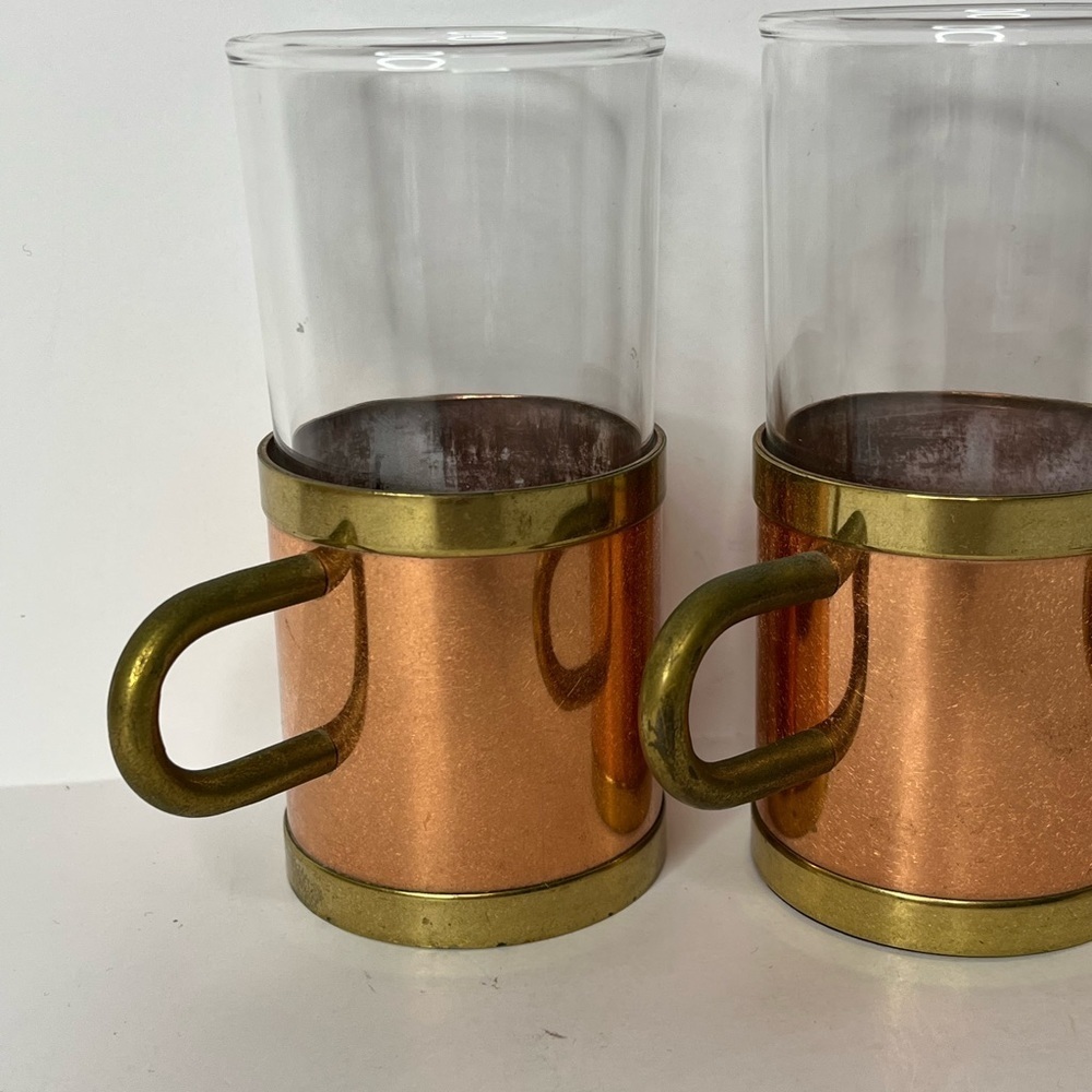Mid-Century Modern Copper Irish Coffee Tea Glass - Set of 4 - Picture 11 of 16